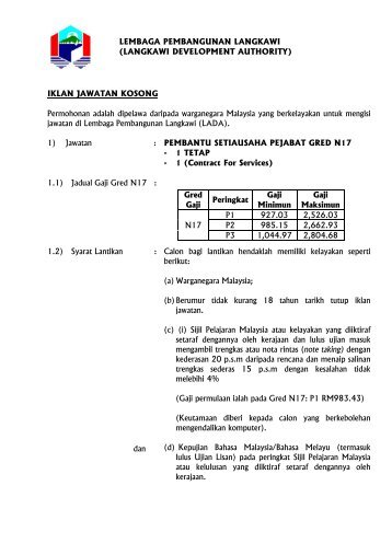 Iklan Pengisian Jawatan Kenaikan Pangkat - Kementerian 