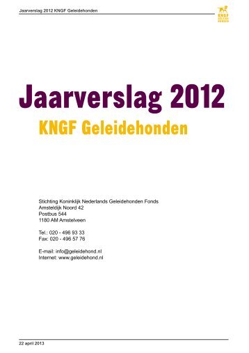 Jaarverslag 2012 - KNGF Geleidehonden