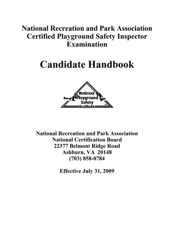 CPSI Candidate Handbook - National Recreation and Park ...