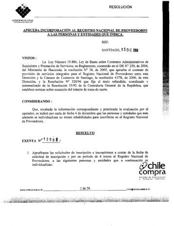 ResoluciÃ³n Proveedores Inscritos Noviembre ... - Chileproveedores