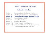 PS217 - Vibrations and Waves Indicative Syllabus - School of ...