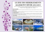 GUIDE DES HEBERGEMENTS ALLEMONT HIVER 2012-2013
