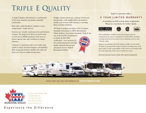 REGENCY - Triple E Recreational Vehicles