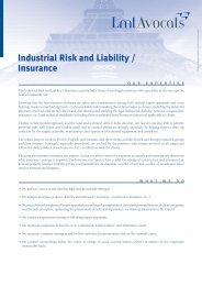 Industrial Risk and Liability / Insurance - Lmt Avocats