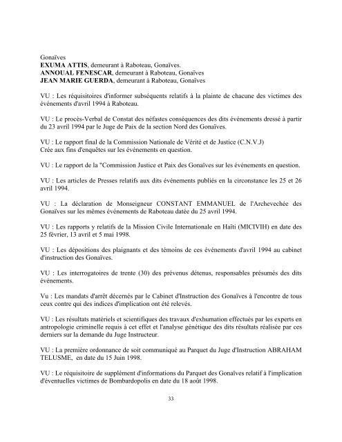 LIBERTE EGALITE FRATERNITE REPUBLIQUE D'HAITI AU NOM ...