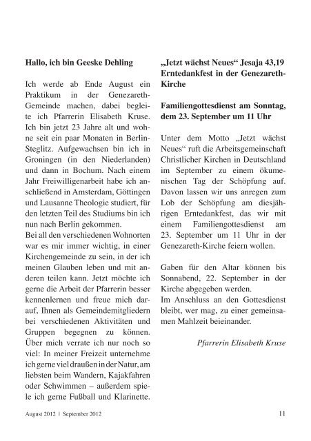 August/ September 2012 - Genezareth