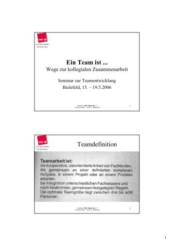 Ein Team ist ... Teamdefinition - Kurt-Ulrich Heldmann