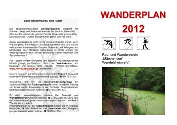 2012 - Rad- & Wanderverein Märchensee Wendelsheim