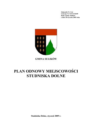 plan odnowy miejscowoÅci studniska dolne - Gmina SulikÃ³w