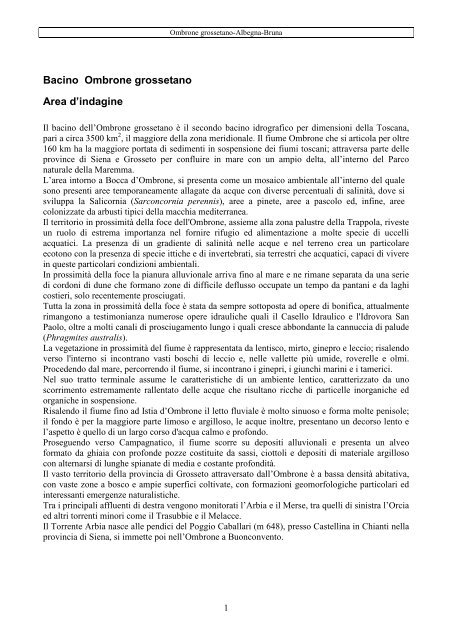 Monitoraggio fiumi 2003-06 - AutoritÃ  di Bacino del fiume Serchio