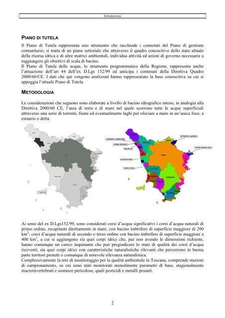 Monitoraggio fiumi 2003-06 - AutoritÃ  di Bacino del fiume Serchio