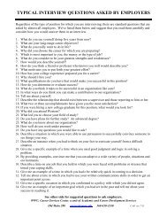 TYPICAL INTERVIEW QUESTIONS ASKED BY EMPLOYERS