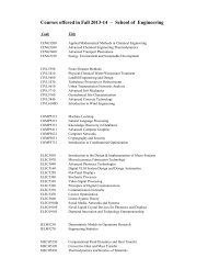 Courses offered in Fall 2013-14 â School of Engineering