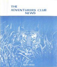 The Adventurers' Club News May 1989