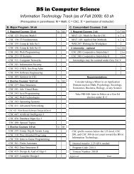 Information Technology Track Checksheet - Computer Science