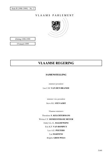 VLAAMSE REGERING - Vlaams Parlement