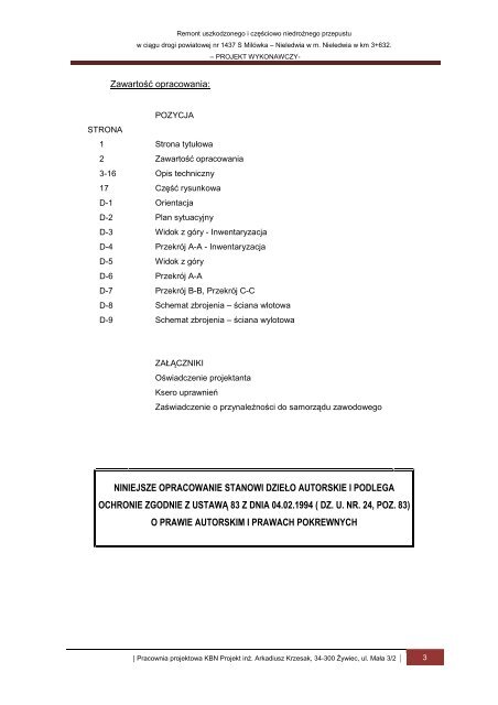 Opis Techniczny Wykonawczy