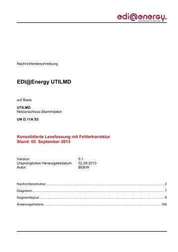 UTILMD MIG 5.1 Konsolidierte Lesefassung mit ... - Edi-energy.de