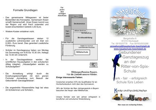 Gebundener Ganztageszug an der Ritter-von-Spix- Schule