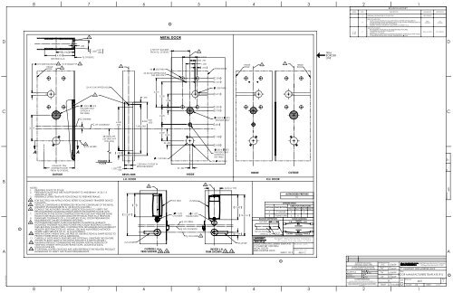 IN100 7900 Mortise Lock Door Manufacturers Template