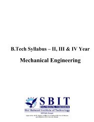 B.Tech Syllabus â II, III & IV Year Mechanical Engineering - Sbit.in