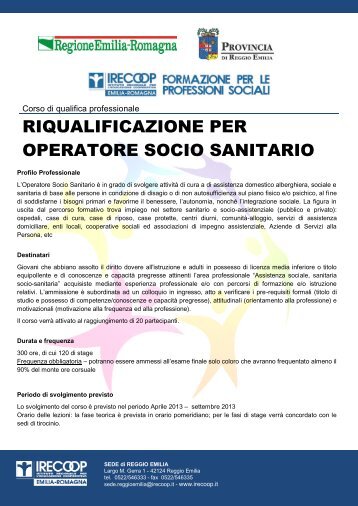 riqualificazione per operatore socio sanitario - Reggio Emilia