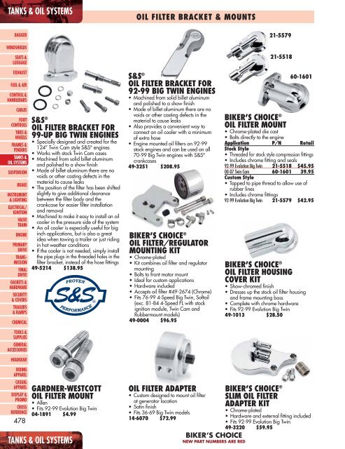Tanks & Oil Systems - Harley-DavidsonÂ® Parts and Accessories