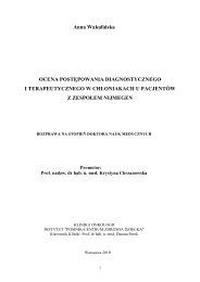 Ocena postÄpowania diagnostycznego i terapeutycznego w ...