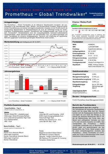 Anlagestrategie Chance / Risiko-Profil Fondsdaten ... - Prometheus