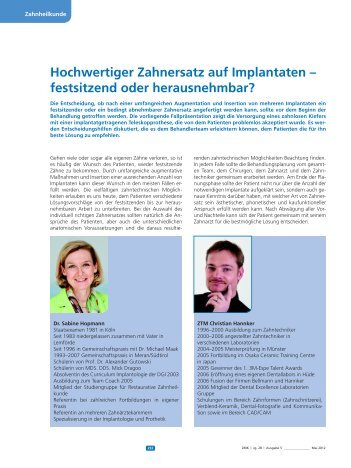 Hochwertiger Zahnersatz auf Implantaten - Zahnarztpraxis ...