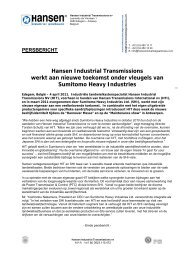 Hansen Industrial Transmissions werkt aan nieuwe toekomst onder ...