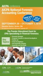 AICPA National Forensic Accounting Conference - Atlanta - Divorce ...