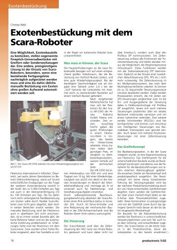 Exotenbestückung mit dem Scara-Roboter - Hirata