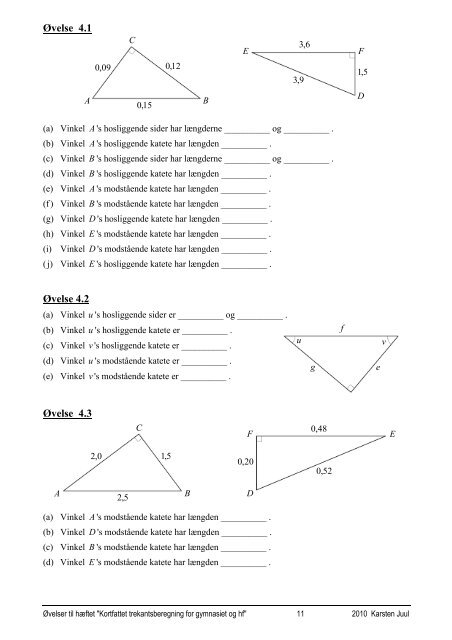 Kortfattet trekantsberegning for gymnasiet og hf - Matematik i ...