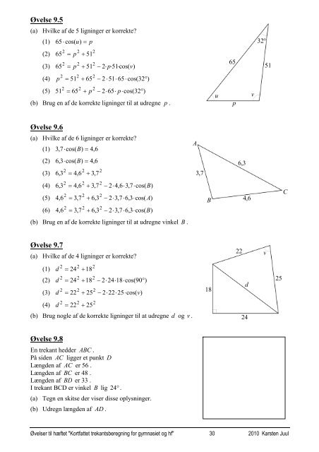 Kortfattet trekantsberegning for gymnasiet og hf - Matematik i ...