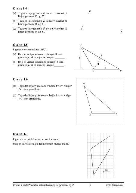 Kortfattet trekantsberegning for gymnasiet og hf - Matematik i ...