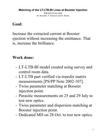 Matching of the LT-LTB-BI Lines at Booster Injection - CERN