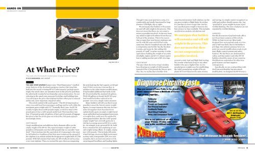 August issue of Sport Aviation by Van's founder Dick ... - Left Seat