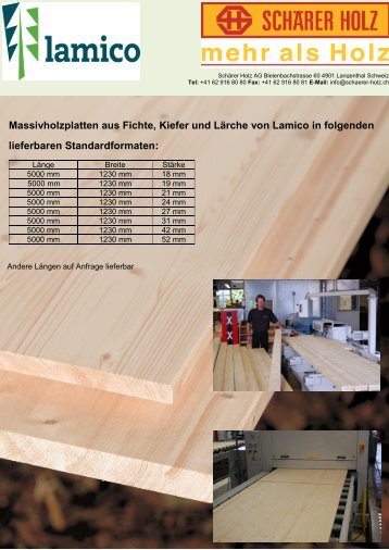Massivholzplatten aus Fichte, Kiefer und LÃ¤rche ... - schaerer-holz.ch