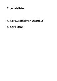 Ergebnisliste 7. Kornwestheimer Stadtlauf 7. April ... - GerhardVogt.de