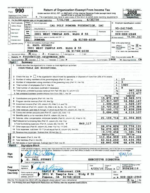 Return of Organization Exempt From Income Tax Form 990 CPPF ...