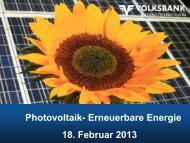 Photovoltaik - Volksbank NiederÃ¶sterreich SÃ¼d