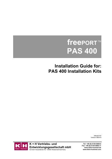 PAS 400 Installation Kits