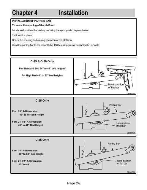 Installation Manual C15, C20, C25 - Waltco