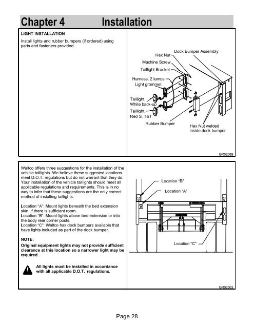 Installation Manual C15, C20, C25 - Waltco