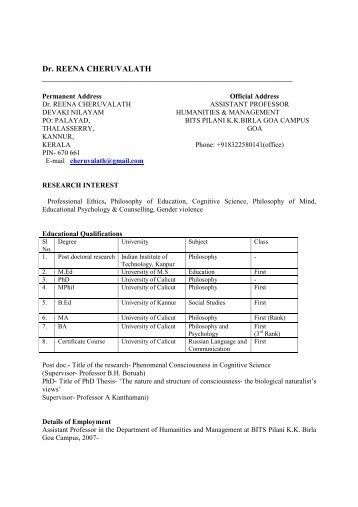 CV1 - BITS Pilani