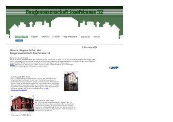 Unsere Liegenschaften der Baugenossenschaft Josefstrasse 32 - EVP