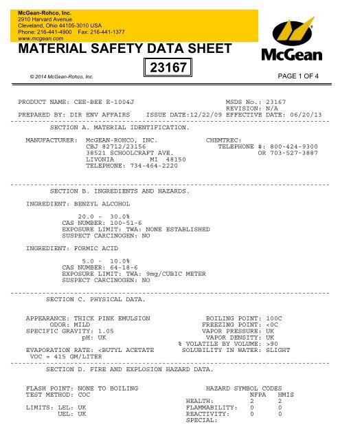 MSDS - McGean