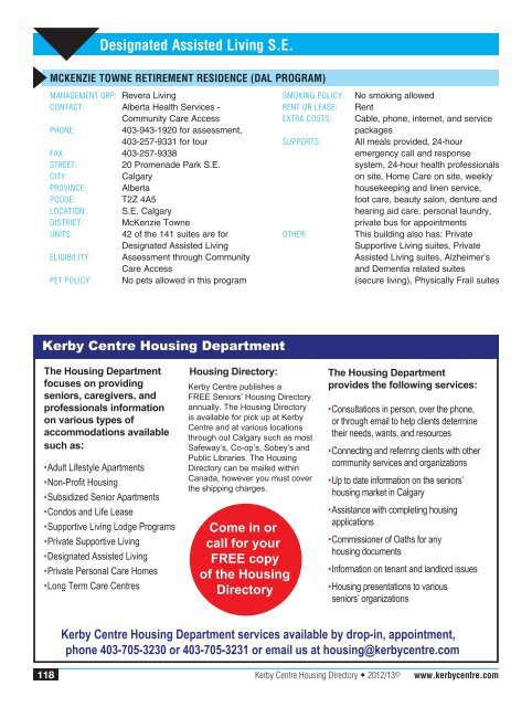 Cover_HousingDirectory 2012-13.indd - Kerby Centre