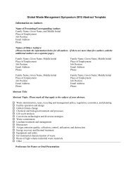 Global Waste Management Symposium Abstract Template